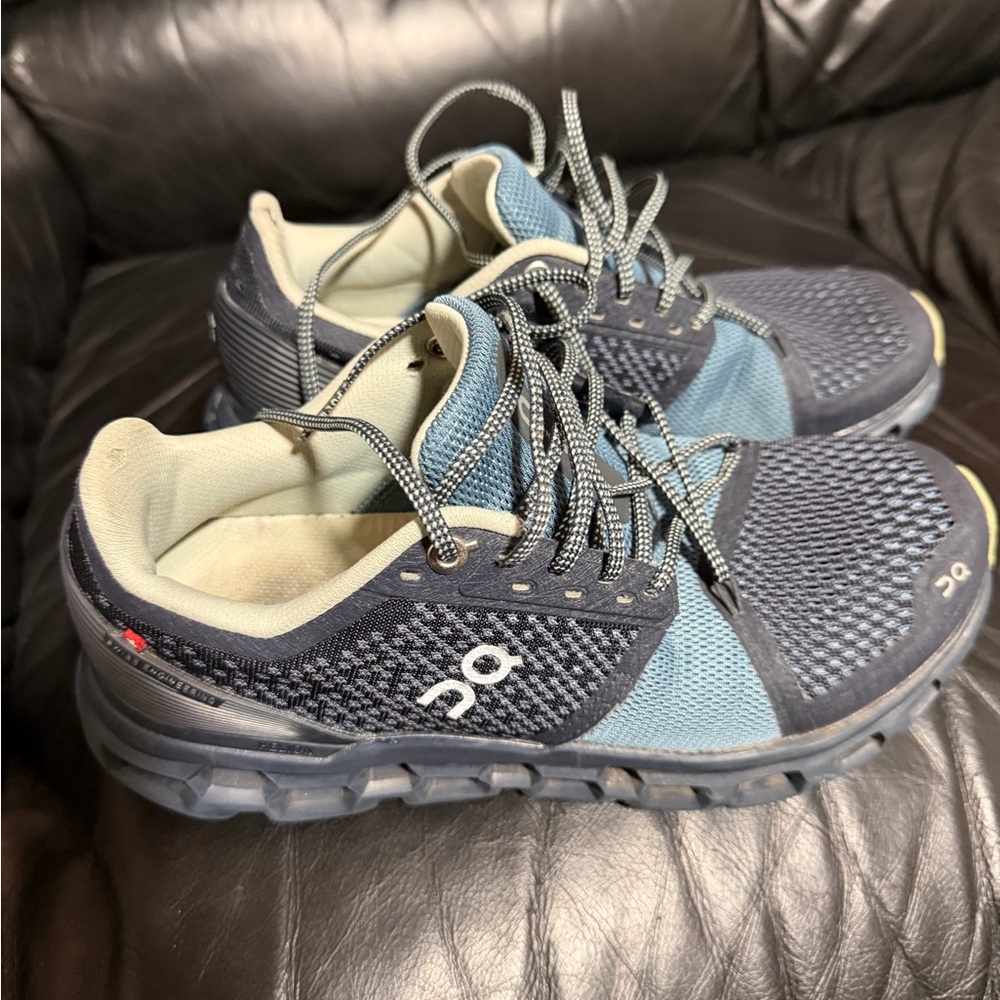 On Running Navy and Light Blue Sneakers